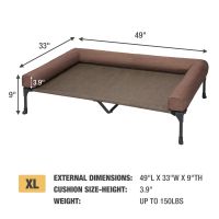 Veehoo Cooling Elevated Dog Bed with Removable Bolster