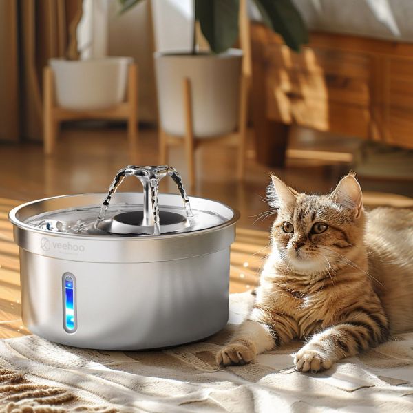 Veehoo 4L Stainless Steel Cat Water Fountain-User Manual