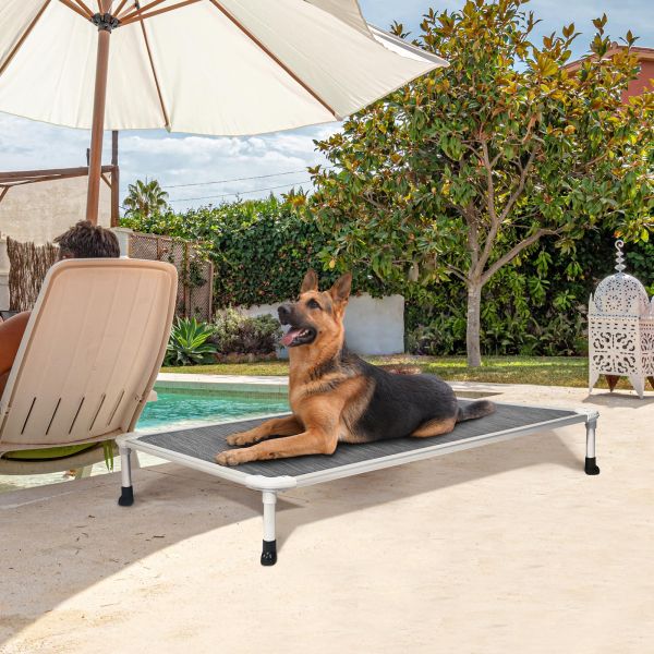 Veehoo Chewproof Dog Elevated Bed-Silver Aluminum Frame