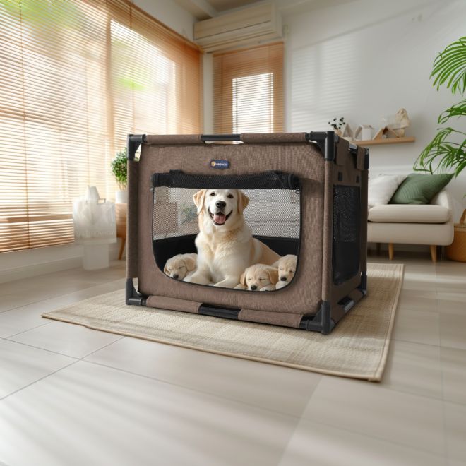 Veehoo Lightweight Dog Cat Kennel for Medium Dogs Carriers & Bags image1