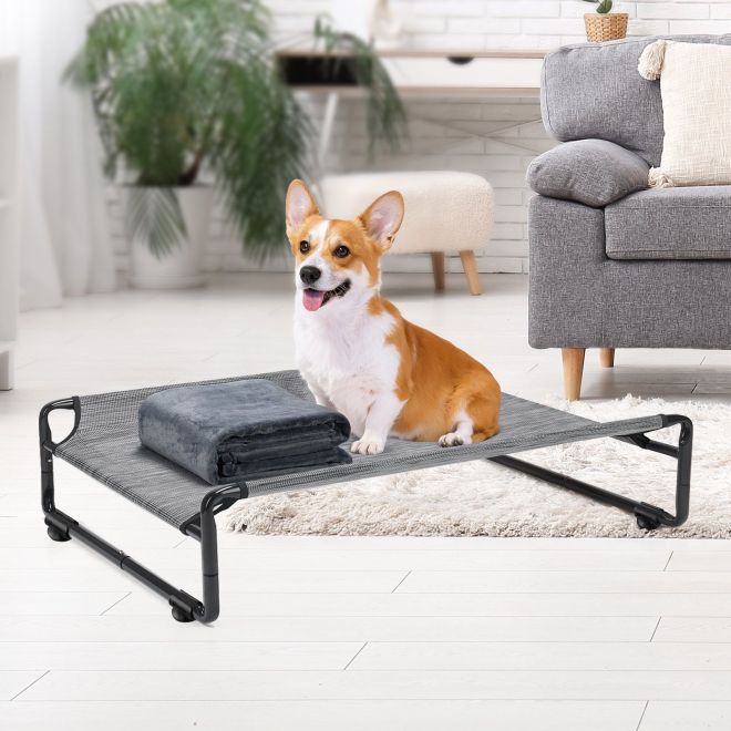 Veehoo Back-rest Elevated Dog Bed with a Blanket Sales image1