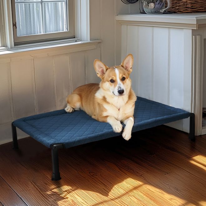 Veehoo Plush Fleece Elevated Dog Bed Beds image1