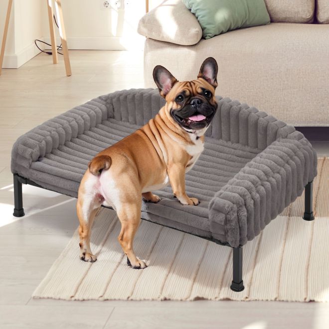 Veehoo Elevated Dog Bed with Washable Plush Bolster Mat image1