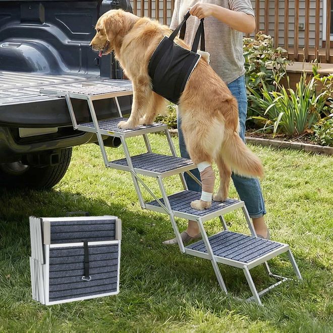 Veehoo Lightweight Folding Dog Steps for Large Dogs Steps & Ramps image1