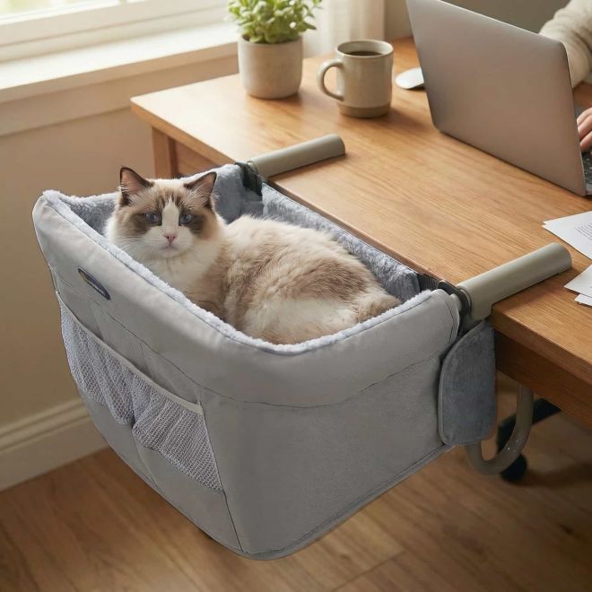 Veehoo Space-Saving Desk Cat Bed Beds & Condos image1