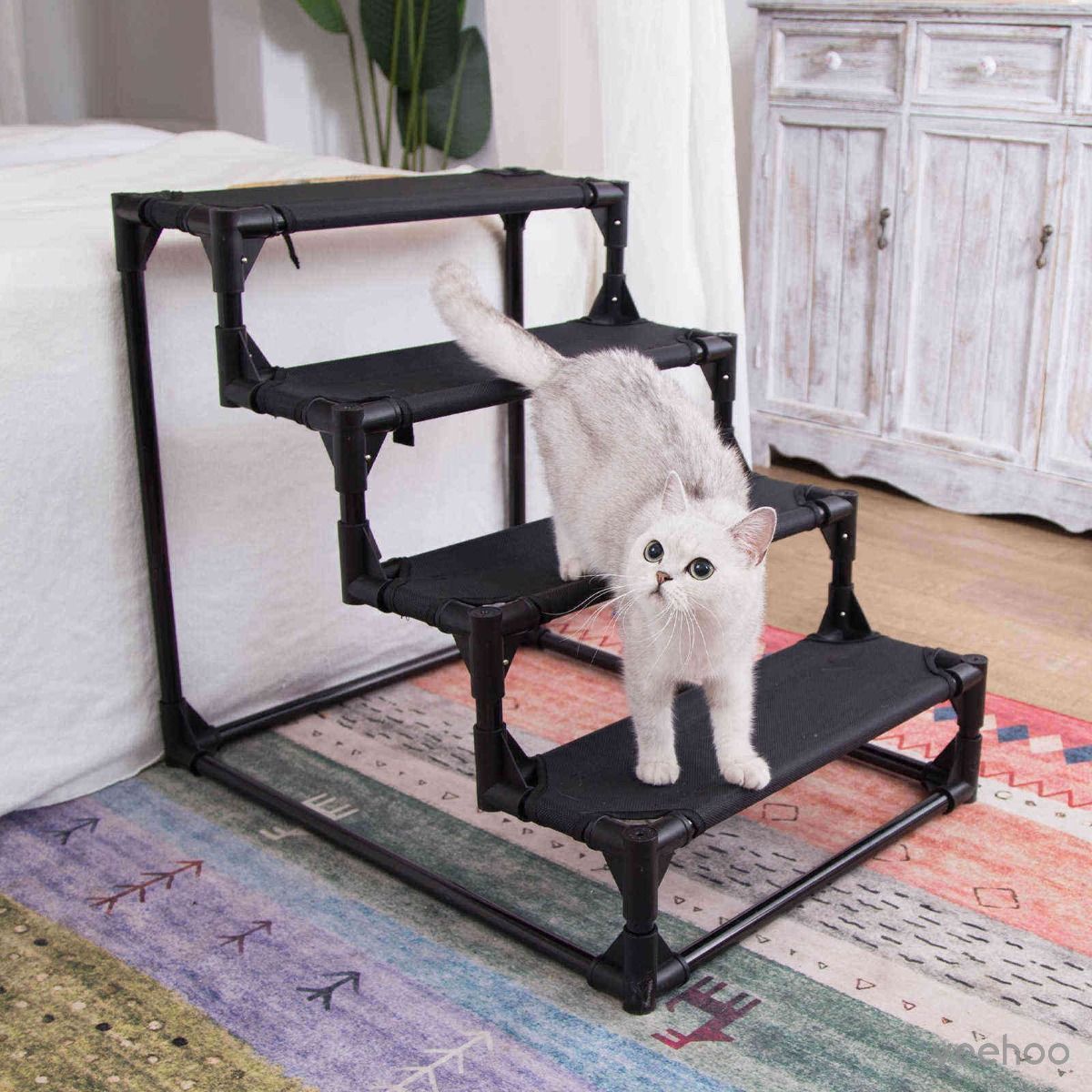 Doggie Puppy and Older Cats Step for High Bed Couch Veehoo Sturdy Pet Steps Pet Stairs for Small Dogs and Cats 